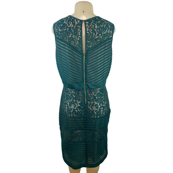 Cb Established 1962 Women’s Teal Lace Sheath Dress Sleeveless Size 16