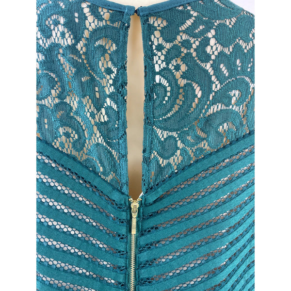 Cb Established 1962 Women’s Teal Lace Sheath Dress Sleeveless Size 16