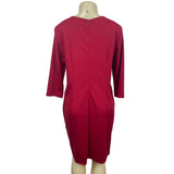 Taylor Womens 3/4 Sleeve Red Sheath Dress With Back Zipper Sz 12- NEW