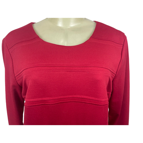 Taylor Womens 3/4 Sleeve Red Sheath Dress With Back Zipper Sz 12- NEW