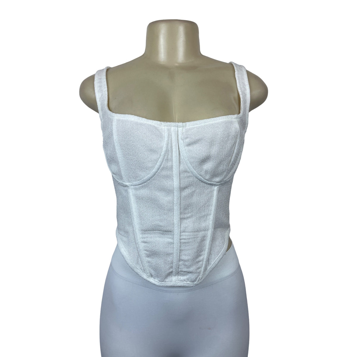 PRETTYLITTLETHING Women's White Sleeveless Corset Top Sz 12 - NWT