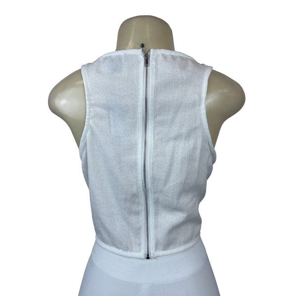 PRETTYLITTLETHING Women's White Sleeveless Corset Top Sz 12 - NWT