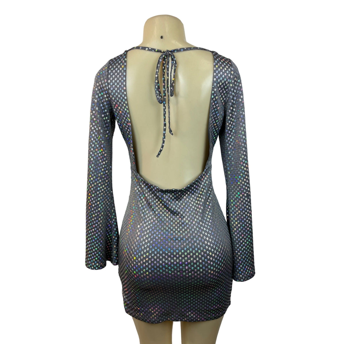Thirty Thirty LA Women's Grey Bodycon Stretchable Long Sleeve Dress Sz M