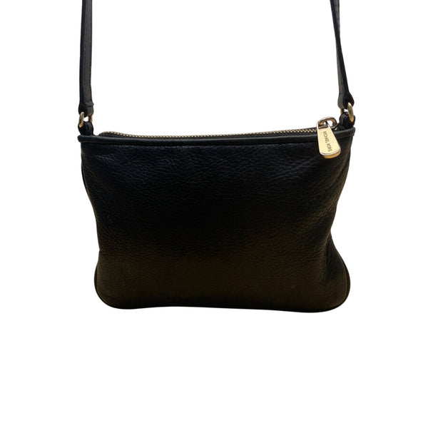 Michael Kors Black Jet Set Crossbody Bag With Gold-Tone Logo Plate Sz S
