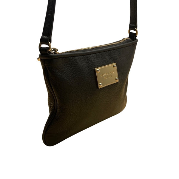 Michael Kors Black Jet Set Crossbody Bag With Gold-Tone Logo Plate Sz S