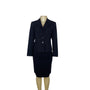 Ann Klein Women’s Pinstripe Two-Piece Suit Jacket & Skirt Size 6P Button-Up Closure Classic Fit Professional Office Wear