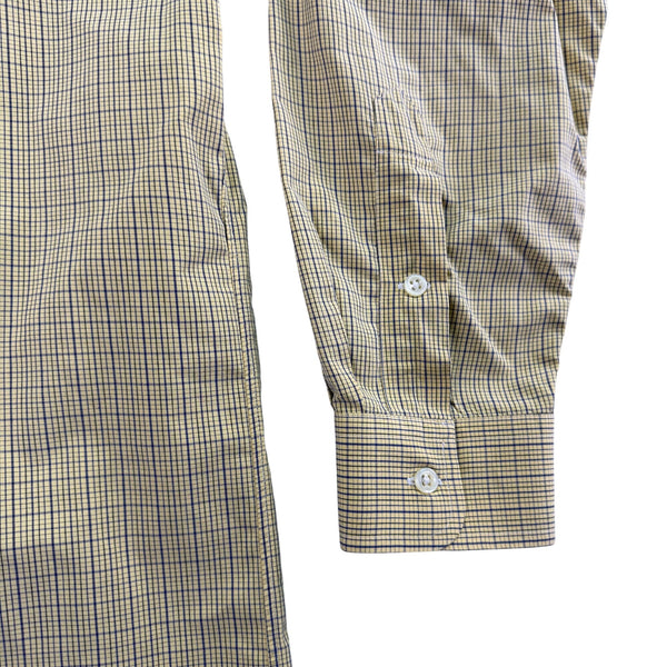 Ralph Lauren Mens Yellow Plaid Cotton Button-Down Shirt Long Sleeve Size L