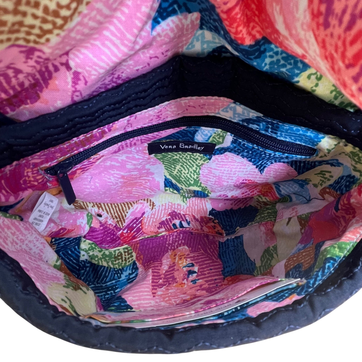 Vera Bradley Womens Navy Floral Embroidered Crossbody Bag With RFID Protection