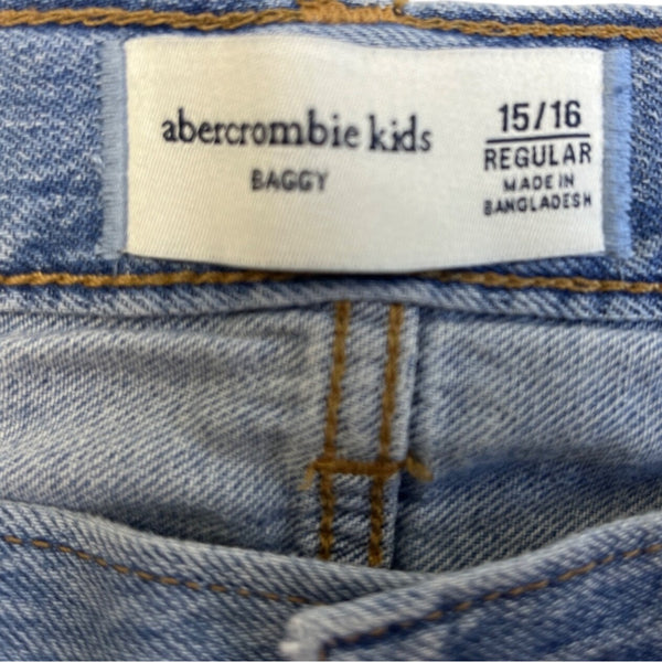 Abercrombie Kids Medium Wash Baggy Jeans Szize 15/16 Regular - New
