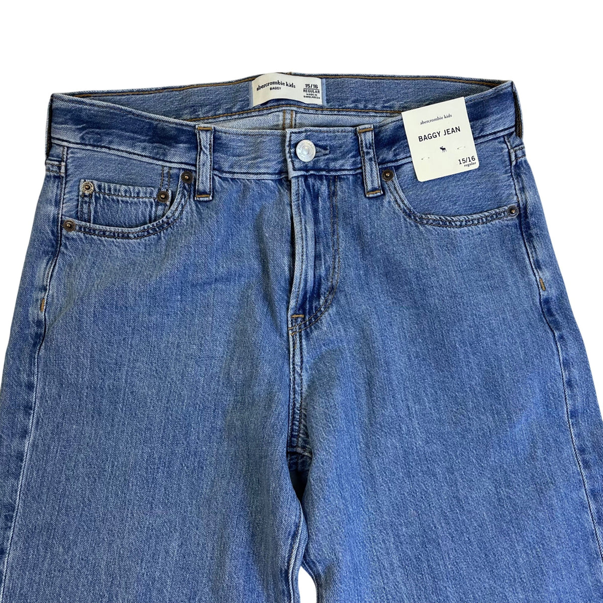 Abercrombie Kids Medium Wash Baggy Jeans Szize 15/16 Regular - New