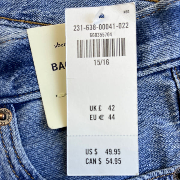 Abercrombie Kids Medium Wash Baggy Jeans Szize 15/16 Regular - New