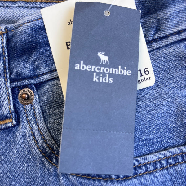 Abercrombie Kids Medium Wash Baggy Jeans Szize 15/16 Regular - New