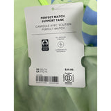 Athleta Girl Support Tank Lime Green/Blue Striped Racerback XXLG /16 - New