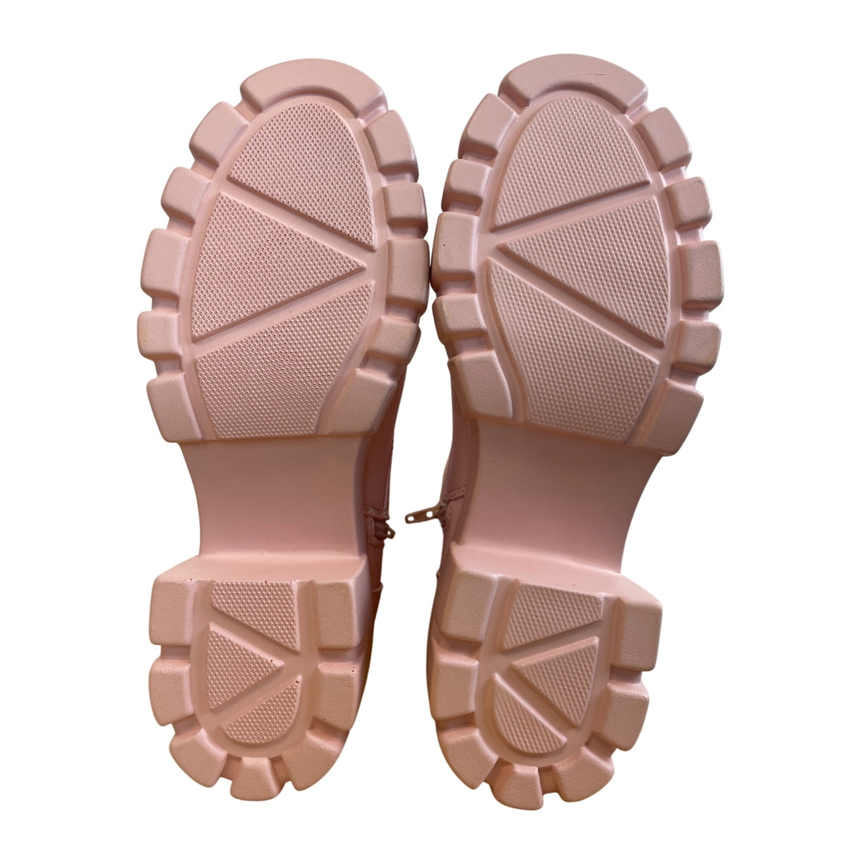 Tanzi Girls Pink Man-Made Chunky Sole Combat Boots With Detachable Pouch Size 5 US