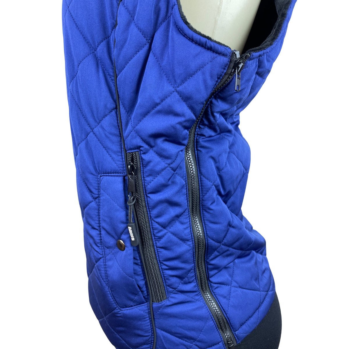 Arris Womens Blue Quilted Heated Vest Full Zip Warm Fleece-Lined - New