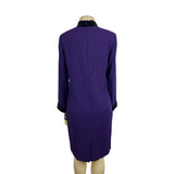 Kasper A.S.L. Purple Button-Up Long Sleeve Womens Dress Sz 8 - New