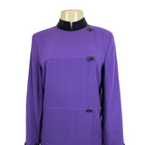 Kasper A.S.L. Purple Button-Up Long Sleeve Womens Dress Sz 8 - New