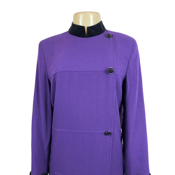 Kasper A.S.L. Purple Button-Up Long Sleeve Womens Dress Sz 8 - New