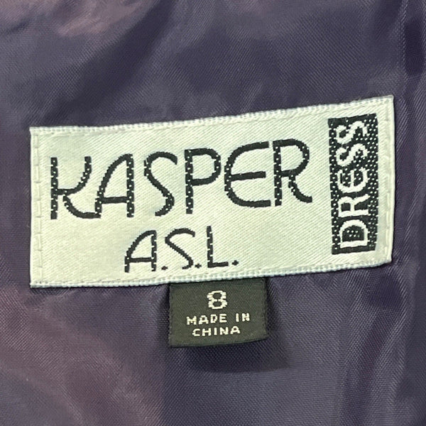 Kasper A.S.L. Purple Button-Up Long Sleeve Womens Dress Sz 8 - New