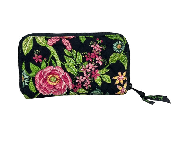 Vera Bradley Women's Black Multicolor Flowers Canvas Hand Purse Sz S
