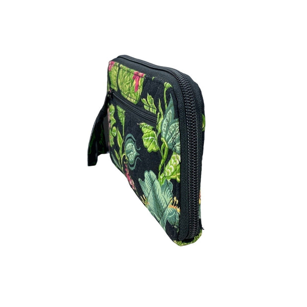 Vera Bradley Women's Black Multicolor Flowers Canvas Hand Purse Sz S