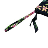 Vera Bradley Women's Black Multicolor Flowers Canvas Hand Purse Sz S