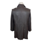 Jaclyn Smith Mens Brown Genuine Leather Jacket With Front Zipper & Pockets Sz XL