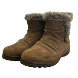 Khombu Women’s Brown Suede & Faux Fur Water Repellent Lisa Ankle Boots Size 7
