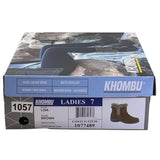 Khombu Women’s Brown Suede & Faux Fur Water Repellent Lisa Ankle Boots Size 7