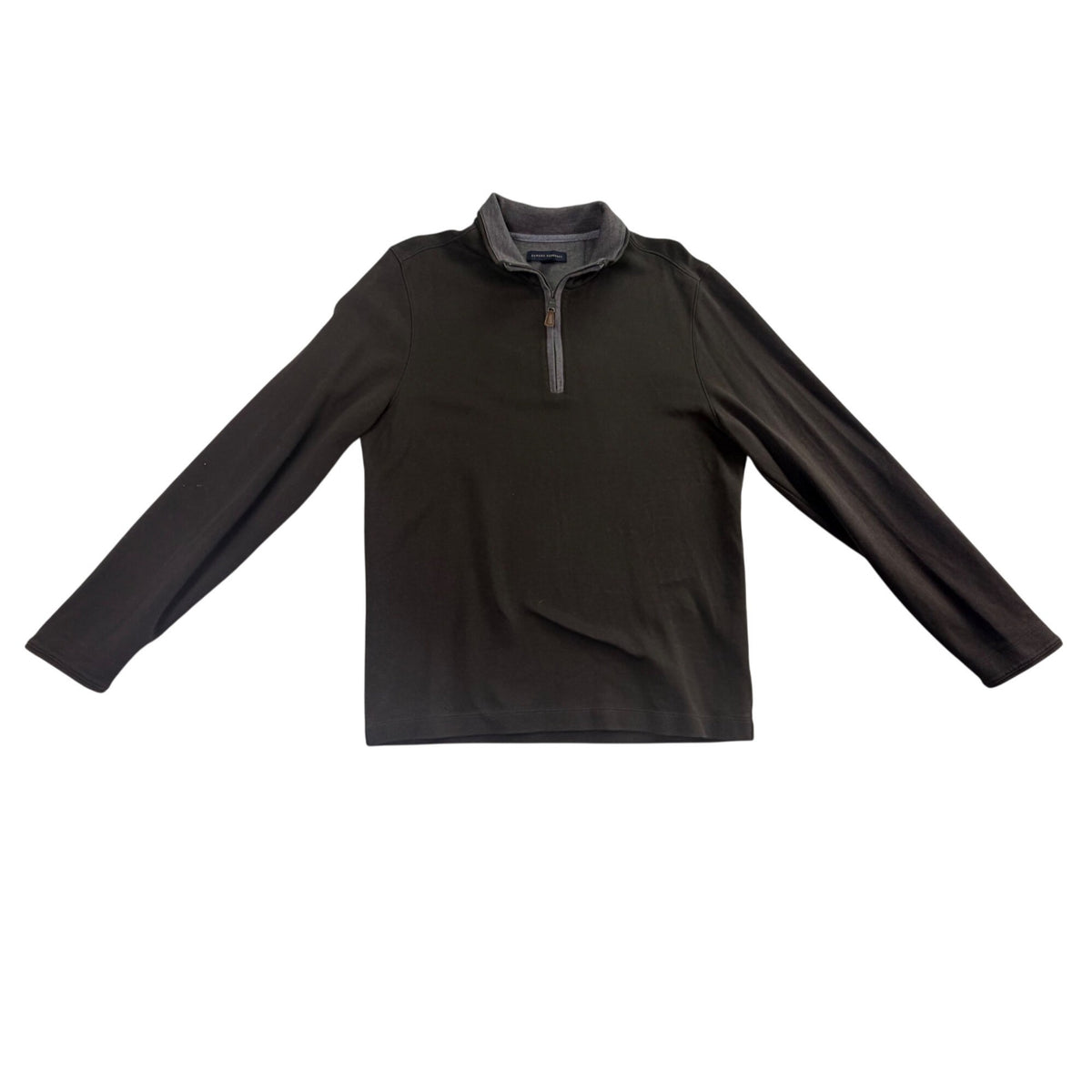 Banana Republic Mens Dark Grey Cotton 1/4 Zip Sweater Long Sleeve Size M