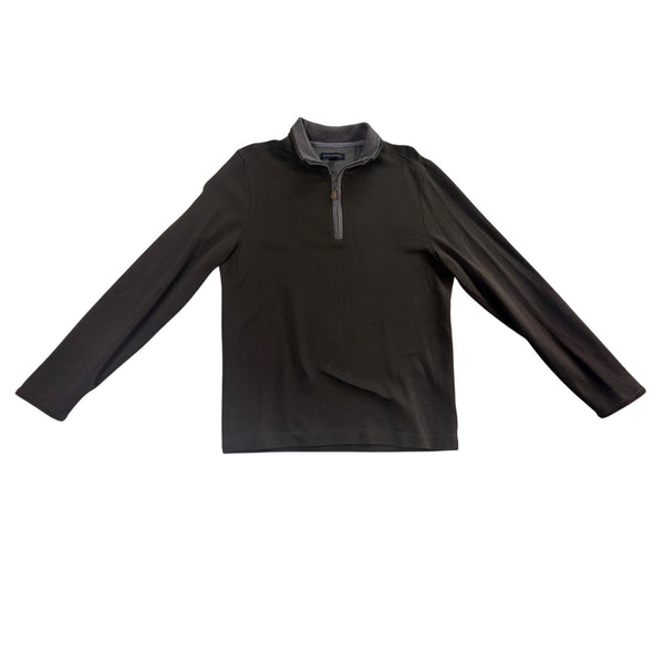 Banana Republic Mens Dark Grey Cotton 1/4 Zip Sweater Long Sleeve Size M