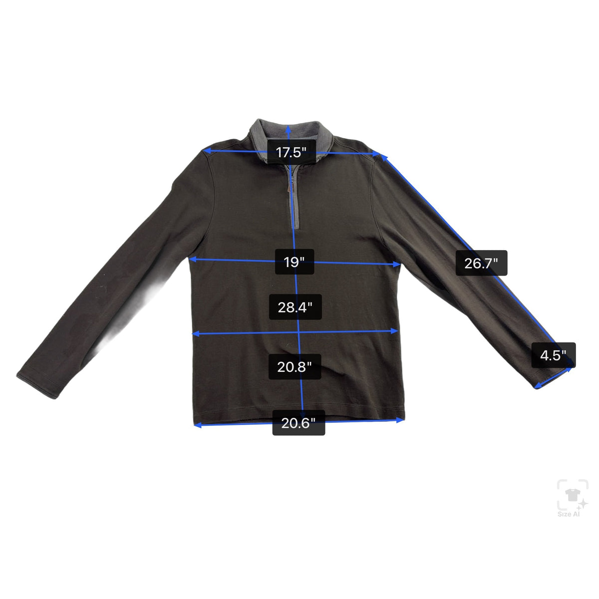 Banana Republic Mens Dark Grey Cotton 1/4 Zip Sweater Long Sleeve Size M