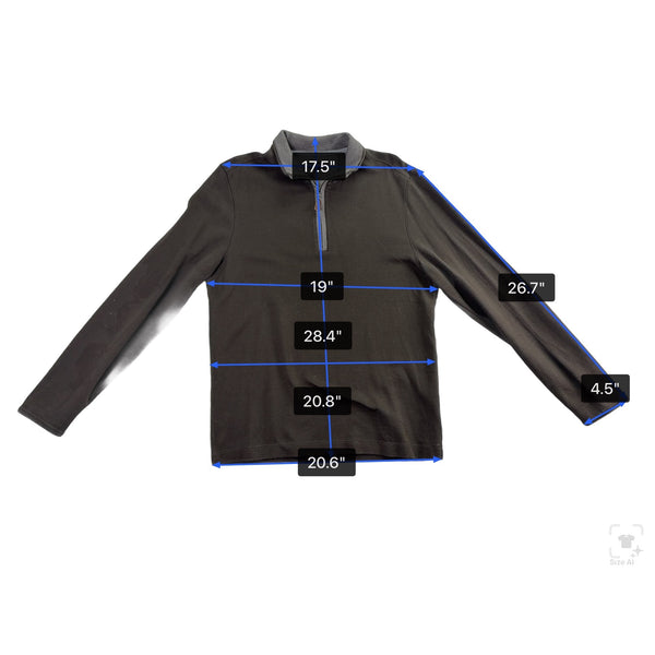 Banana Republic Mens Dark Grey Cotton 1/4 Zip Sweater Long Sleeve Size M