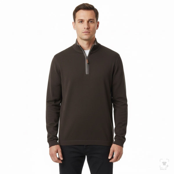 Banana Republic Mens Dark Grey Cotton 1/4 Zip Sweater Long Sleeve Size M