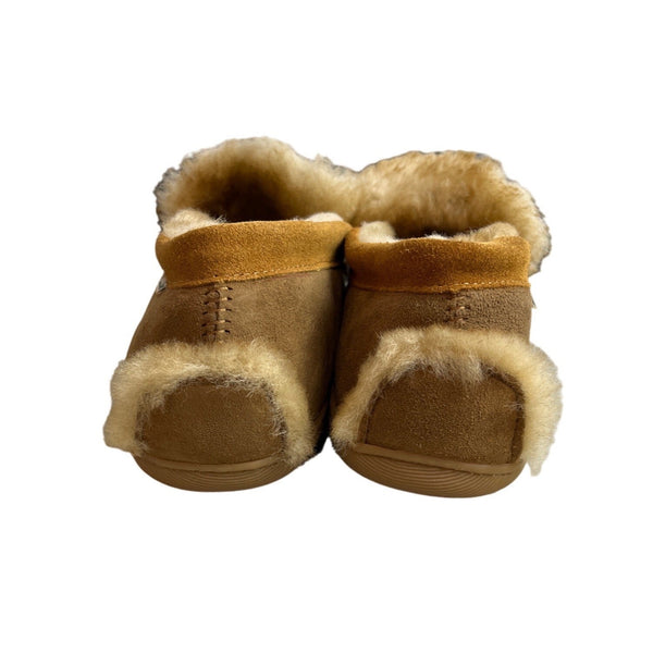 L.L Bean Men's Brown Leather & Fur Moccasin Shoes Sz 10