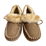 L.L Bean Men's Brown Leather & Fur Moccasin Shoes Sz 10