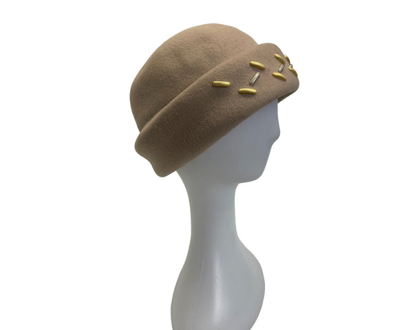 Importina Bollman Hat Co. Women Doeskin Felt Wool Cloche With Decorative Accents