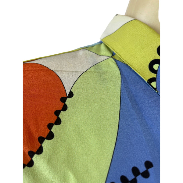 Bessi Womens Multicolor Abstract Pattern Button-Up Blouse Size 18