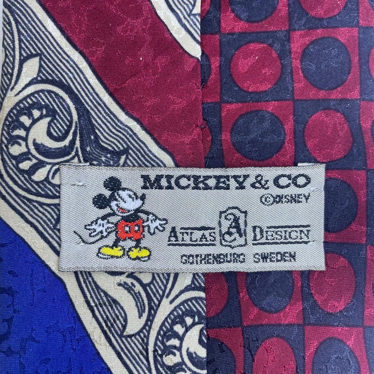 Disney Mens Multicolor Polyester Tie Mickey & Co Atlas Design Gothenburg Sweden