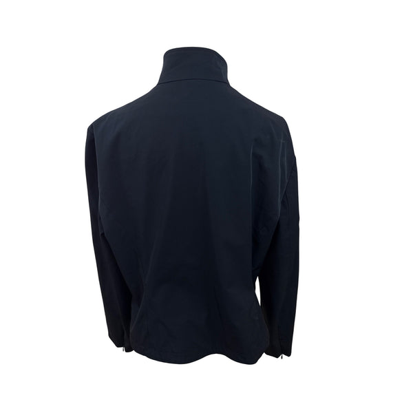 Nine West Womens Black Zip-Front Jacket With High Collar & Long Sleeves