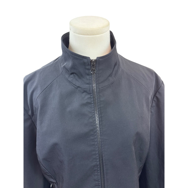 Nine West Womens Black Zip-Front Jacket With High Collar & Long Sleeves