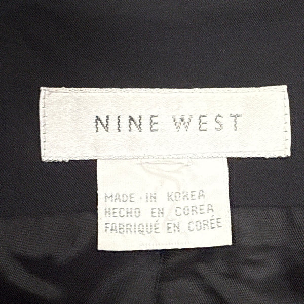 Nine West Womens Black Zip-Front Jacket With High Collar & Long Sleeves