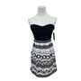 Hurley Women Strapless Black & White Aztec Print Smocked Back Dress Sz XS - New