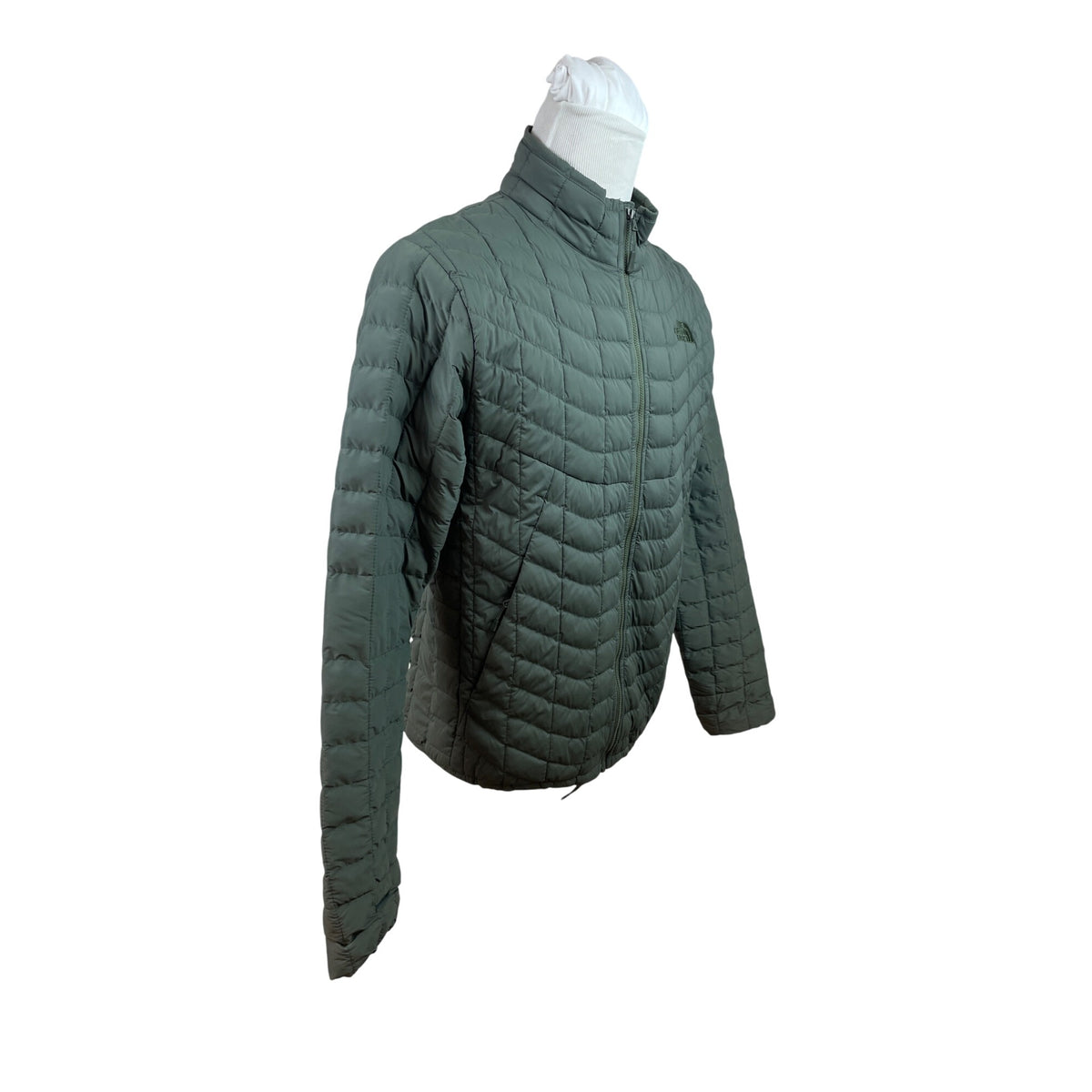 The North Face Mens ThermoBall Quilted Jacket Olive Green Lightweight Size M