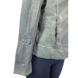 Marrakech Women's Olive Green Zip Up Wide Lapel Moto Jacket Sz M