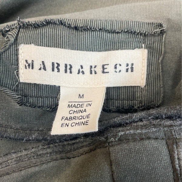 Marrakech Women's Olive Green Zip Up Wide Lapel Moto Jacket Sz M