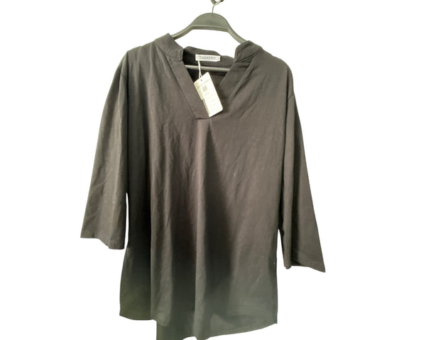 Ceasikery Men’s Black Cotton 3/4 Sleeve V-Neck T-Shirt Size XL Casual Top NWT