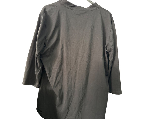 Ceasikery Men’s Black Cotton 3/4 Sleeve V-Neck T-Shirt Size XL Casual Top NWT