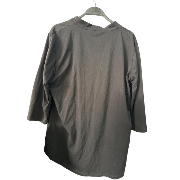 Ceasikery Men’s Black Cotton 3/4 Sleeve V-Neck T-Shirt Size XL Casual Top NWT