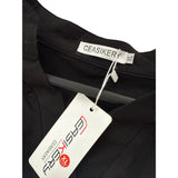 Ceasikery Men’s Black Cotton 3/4 Sleeve V-Neck T-Shirt Size XL Casual Top NWT